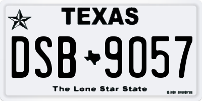TX license plate DSB9057
