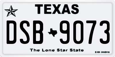 TX license plate DSB9073