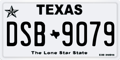 TX license plate DSB9079
