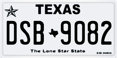 TX license plate DSB9082