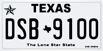 TX license plate DSB9100