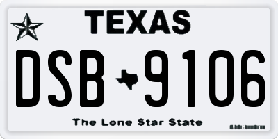 TX license plate DSB9106