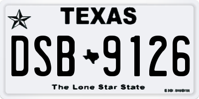 TX license plate DSB9126