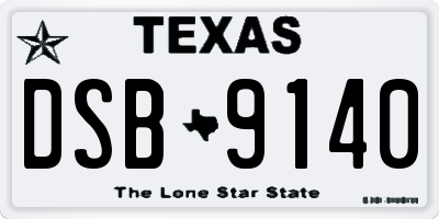 TX license plate DSB9140