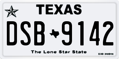 TX license plate DSB9142