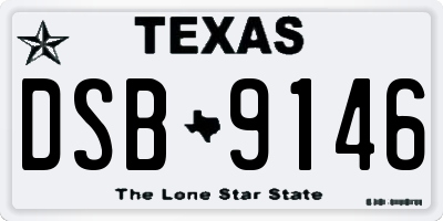 TX license plate DSB9146