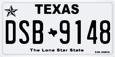 TX license plate DSB9148