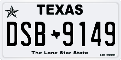 TX license plate DSB9149