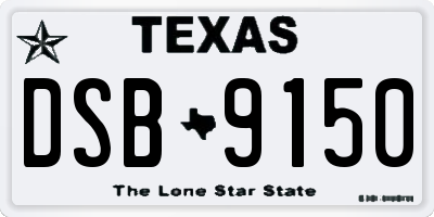 TX license plate DSB9150