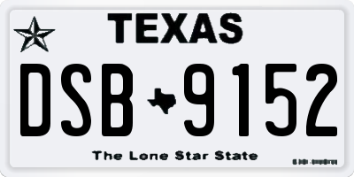TX license plate DSB9152