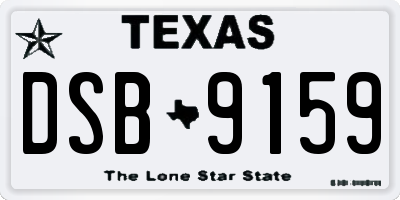 TX license plate DSB9159