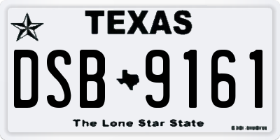 TX license plate DSB9161