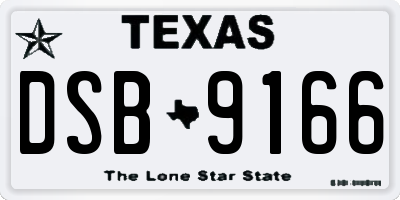 TX license plate DSB9166