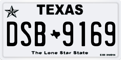 TX license plate DSB9169