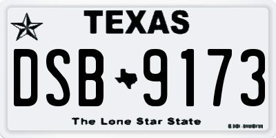 TX license plate DSB9173