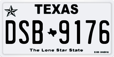 TX license plate DSB9176
