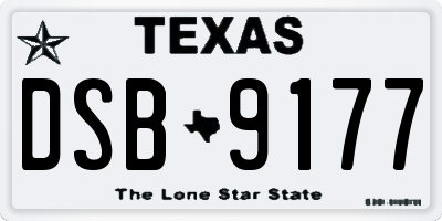 TX license plate DSB9177