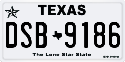 TX license plate DSB9186