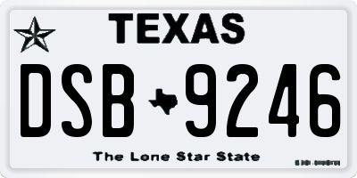 TX license plate DSB9246