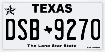 TX license plate DSB9270