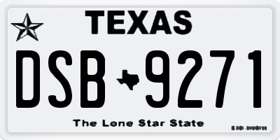 TX license plate DSB9271
