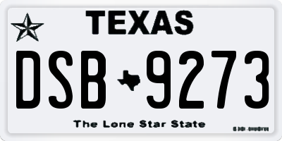 TX license plate DSB9273