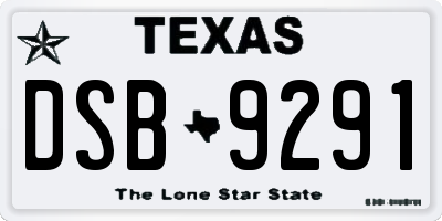 TX license plate DSB9291