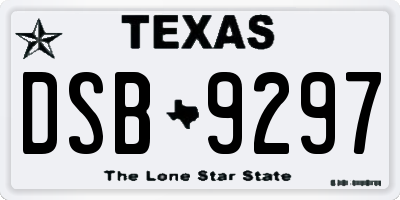 TX license plate DSB9297