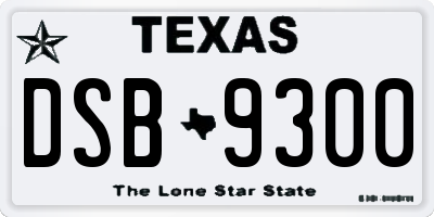 TX license plate DSB9300