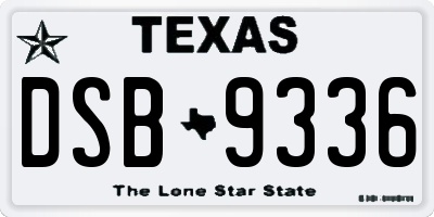 TX license plate DSB9336