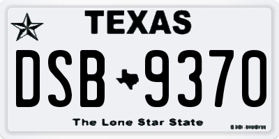 TX license plate DSB9370