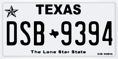 TX license plate DSB9394