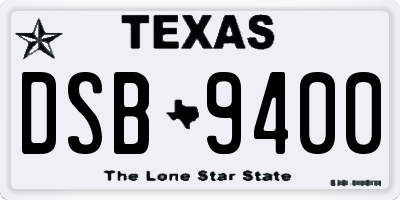 TX license plate DSB9400