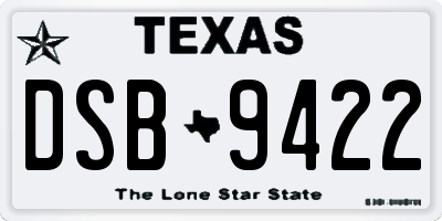 TX license plate DSB9422