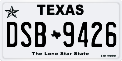 TX license plate DSB9426
