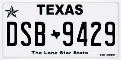 TX license plate DSB9429