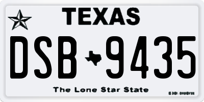 TX license plate DSB9435