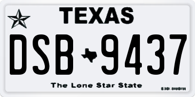 TX license plate DSB9437