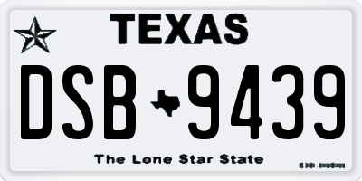 TX license plate DSB9439