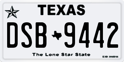 TX license plate DSB9442