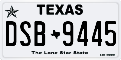 TX license plate DSB9445