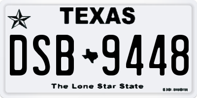 TX license plate DSB9448