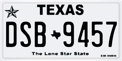 TX license plate DSB9457