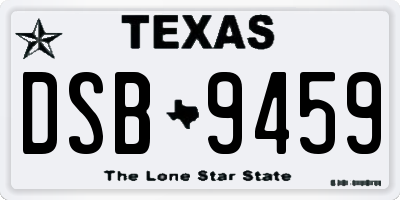 TX license plate DSB9459