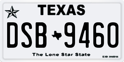 TX license plate DSB9460