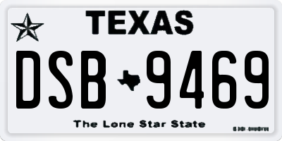 TX license plate DSB9469