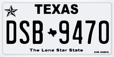 TX license plate DSB9470