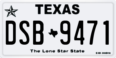 TX license plate DSB9471