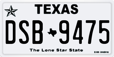 TX license plate DSB9475