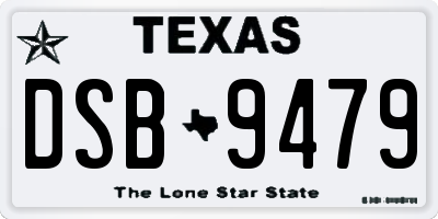 TX license plate DSB9479